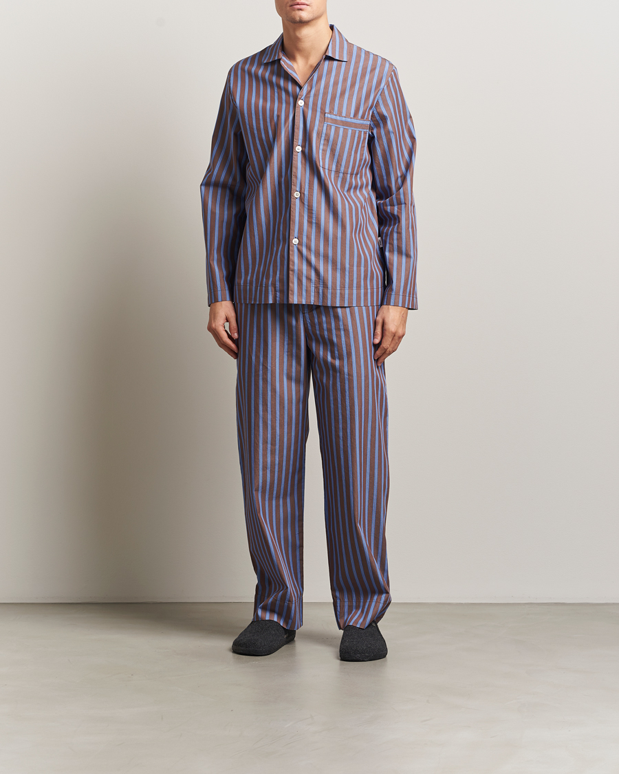 Herren | Schlafanzüge & Bademäntel | Tekla | Poplin Pyjama Pants Chestnut Stripes