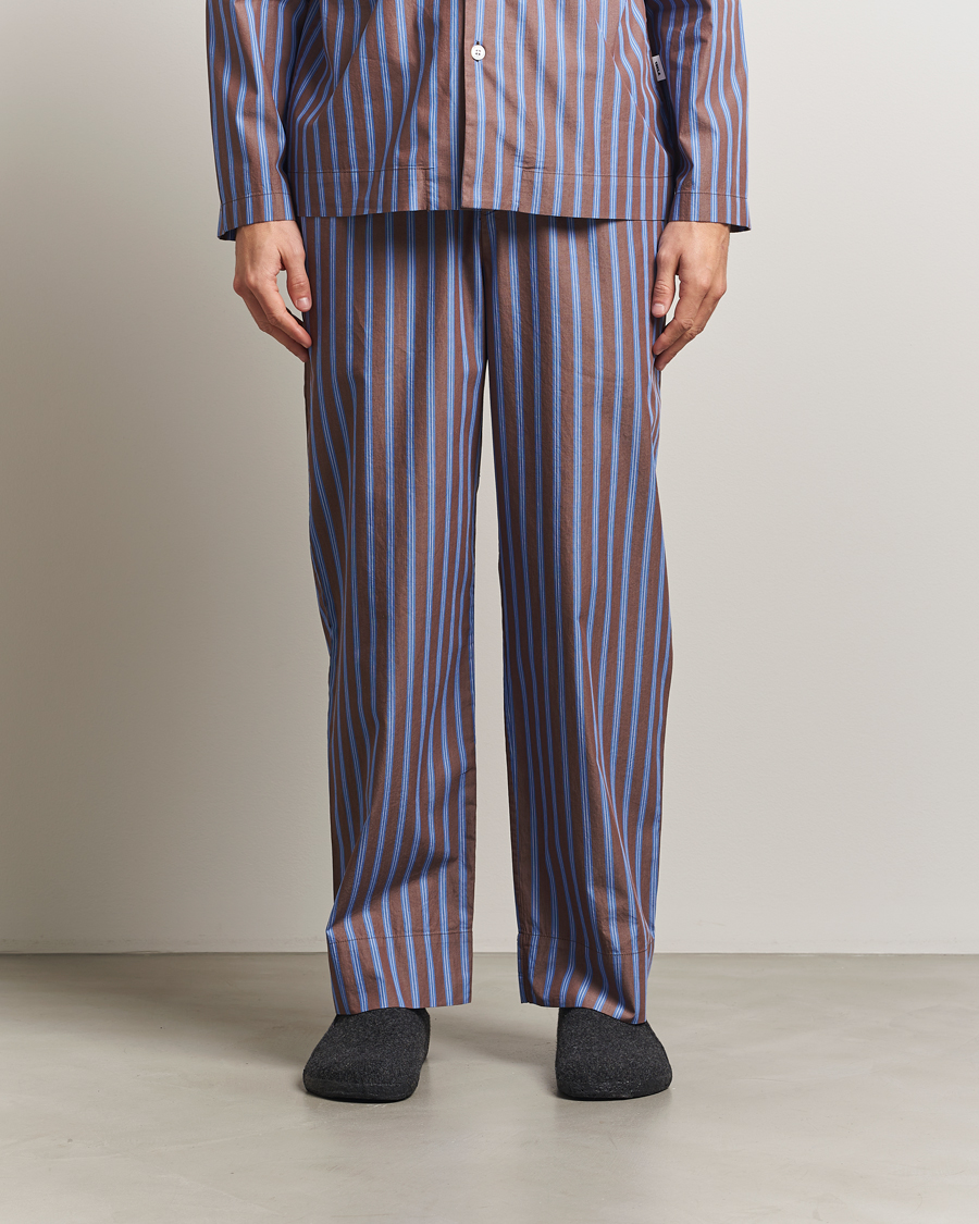 Herren | Schlafanzüge & Bademäntel | Tekla | Poplin Pyjama Pants Chestnut Stripes