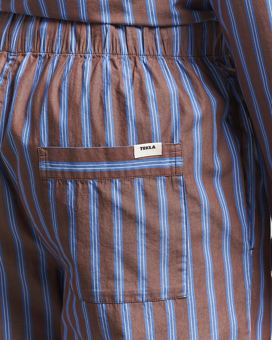 Herren | Schlafanzüge & Bademäntel | Tekla | Poplin Pyjama Pants Chestnut Stripes