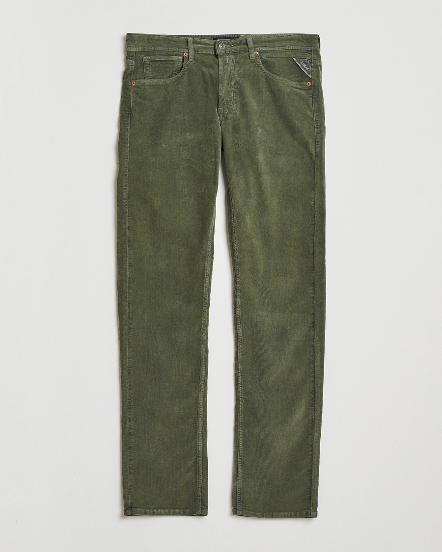 Herren | Hosen | Replay | Grover Corduroy 5-Pocket Pants Dark Green