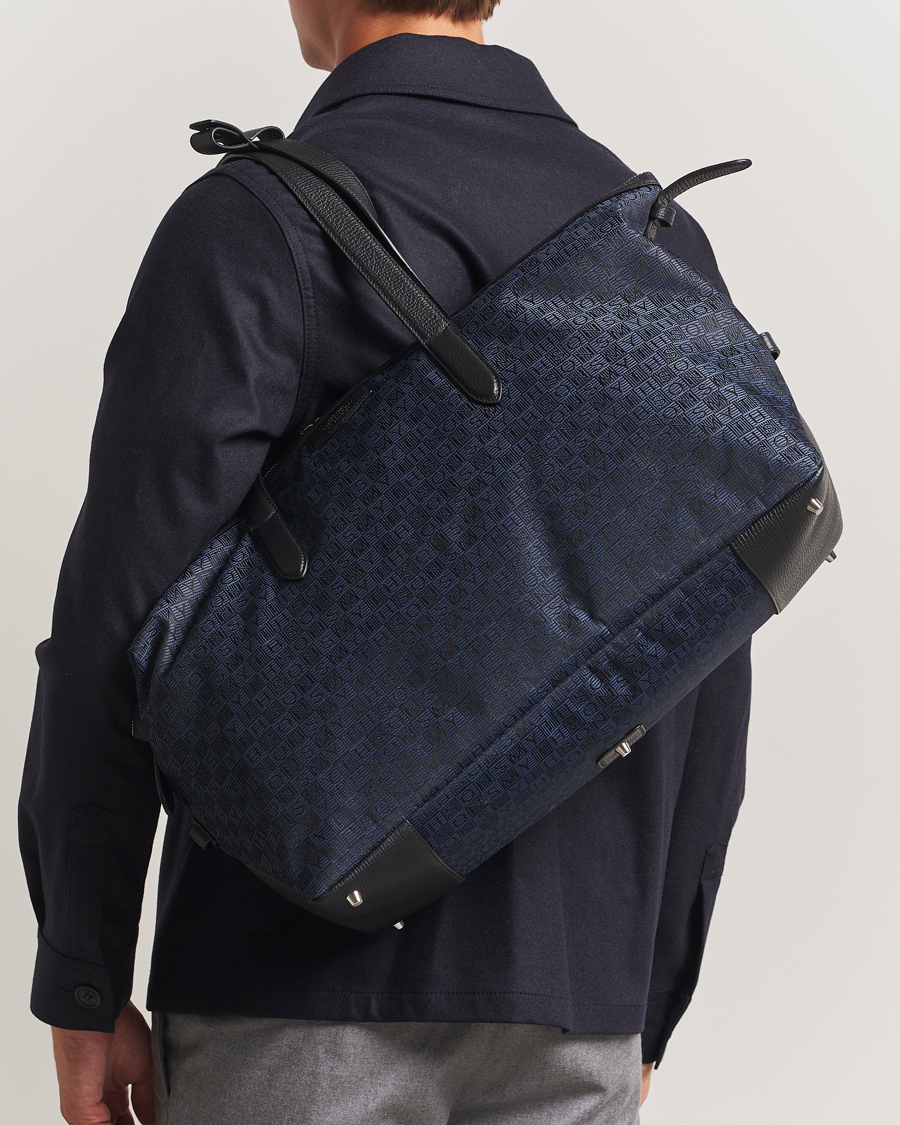 Herren | Taschen | Smythson | Canvas Stamp Small Travel Bag Navy