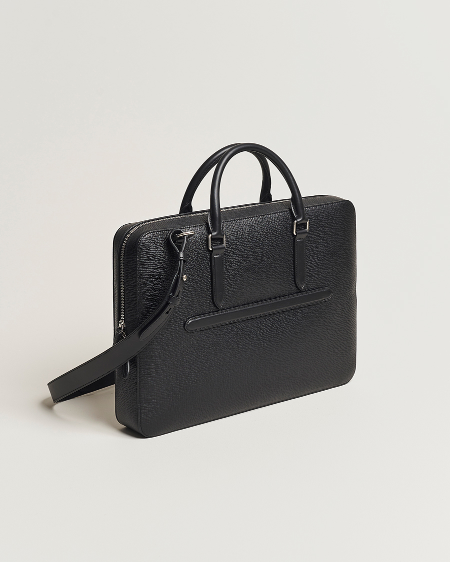Herren | Taschen | Smythson | Ludlow Slim Briefcase With Zip Front Black