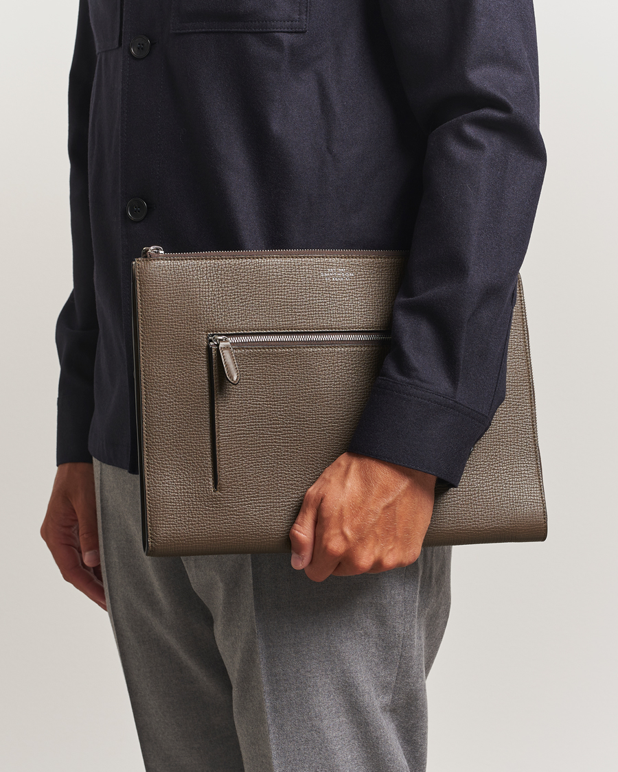 Herren | Taschen | Smythson | Ludlow Small Laptop Case With Dark Olive