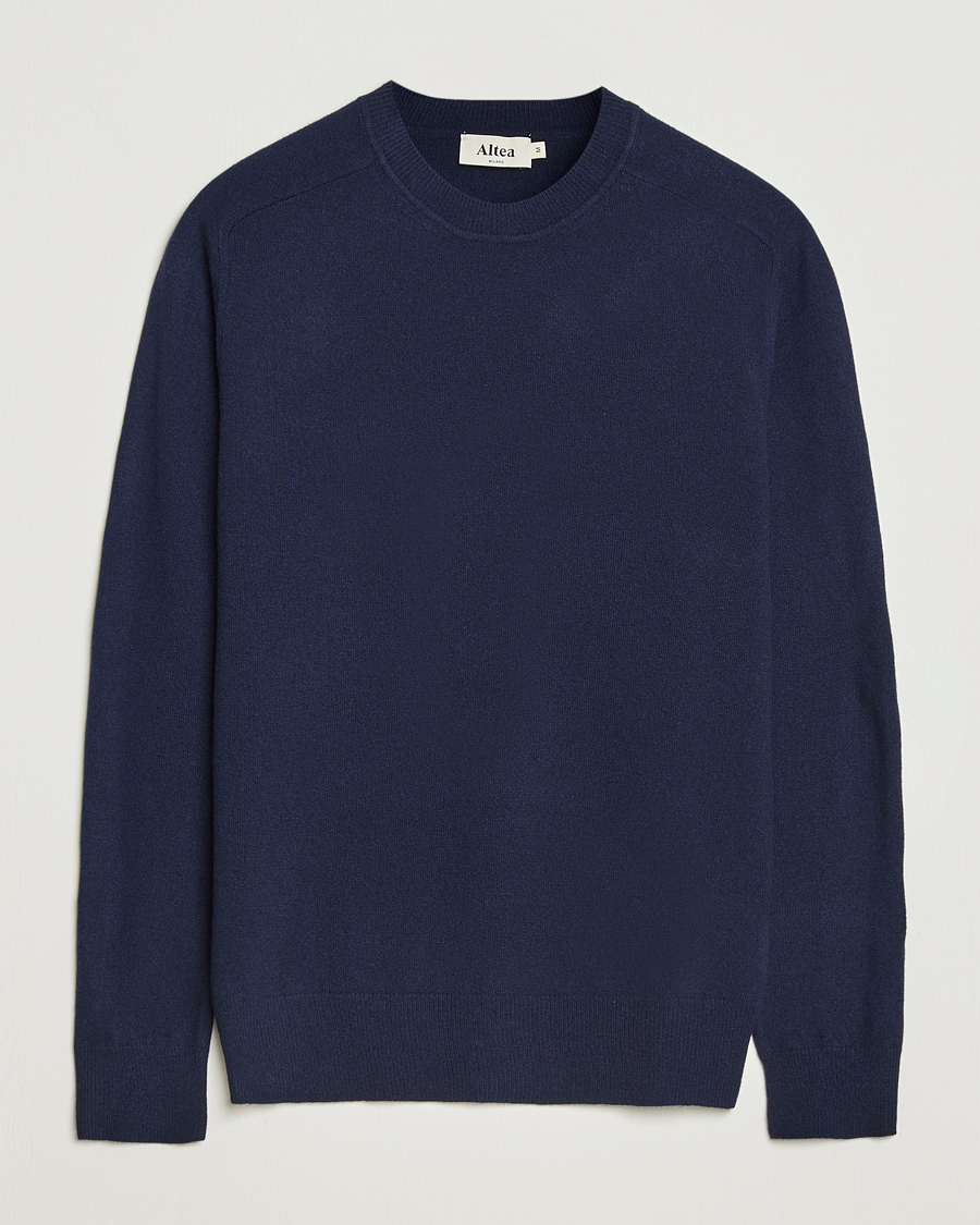 Herren | Pullover | Altea | Wool/Cashmere Crew Neck Pullover Navy