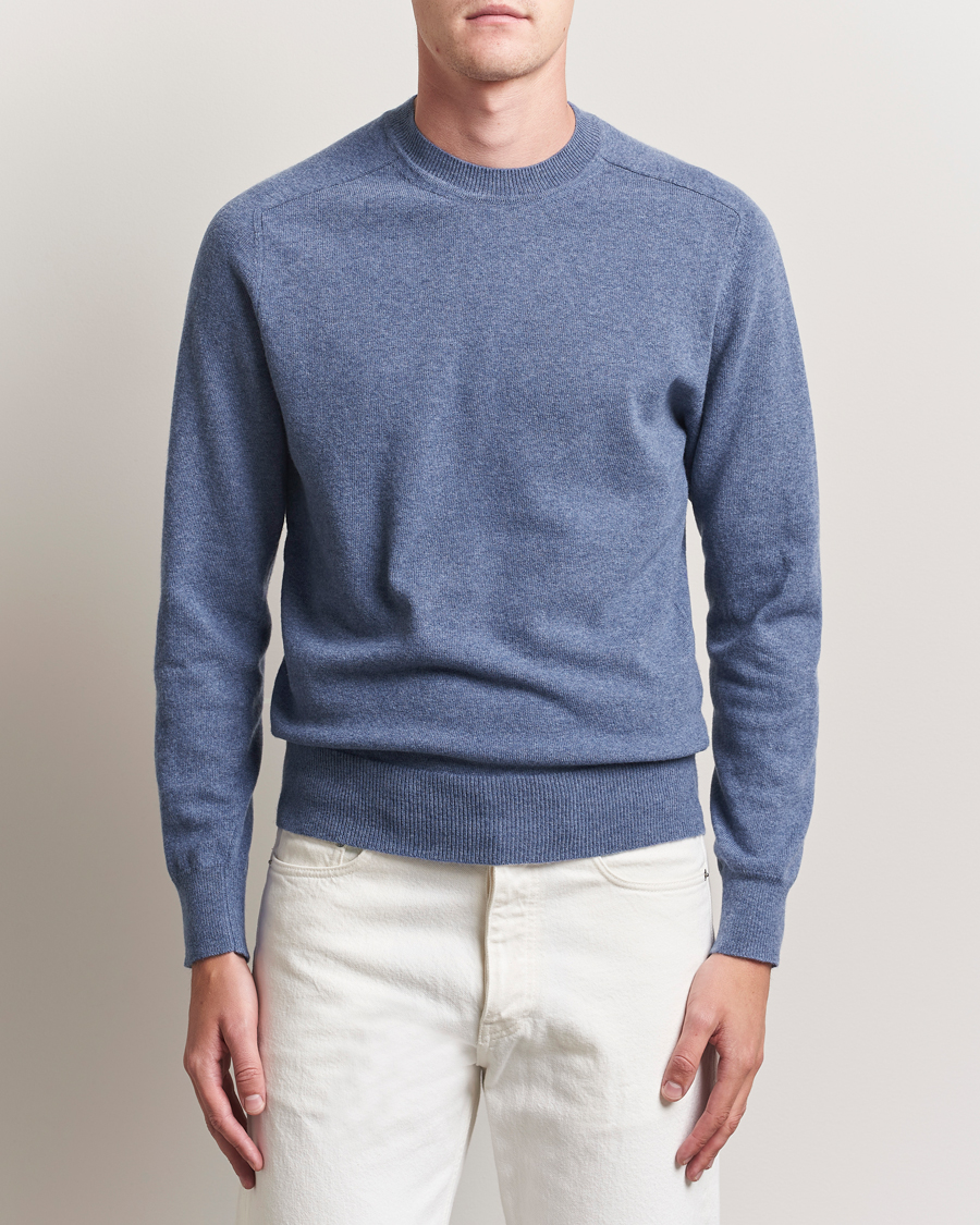 Herren | Pullover | Altea | Wool/Cashmere Crew Neck Pullover Blue