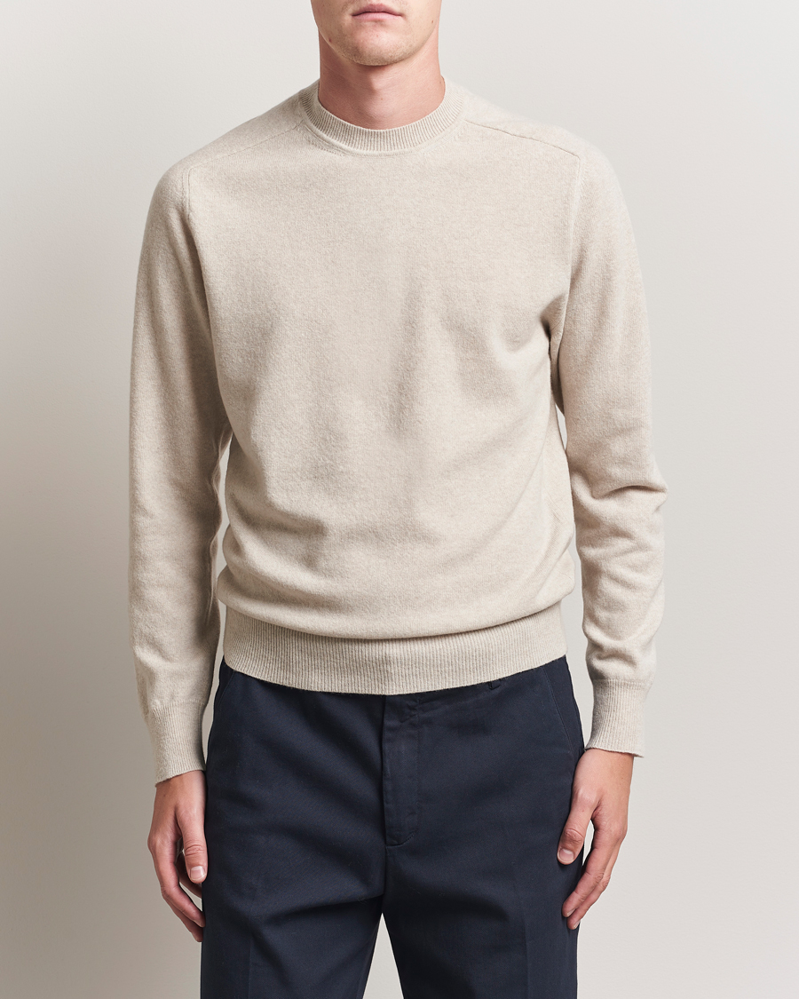 Herren | Pullover | Altea | Wool/Cashmere Crew Neck Pullover Beige