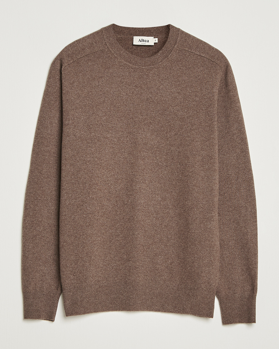 Herren | Pullover | Altea | Wool/Cashmere Crew Neck Pullover Brown