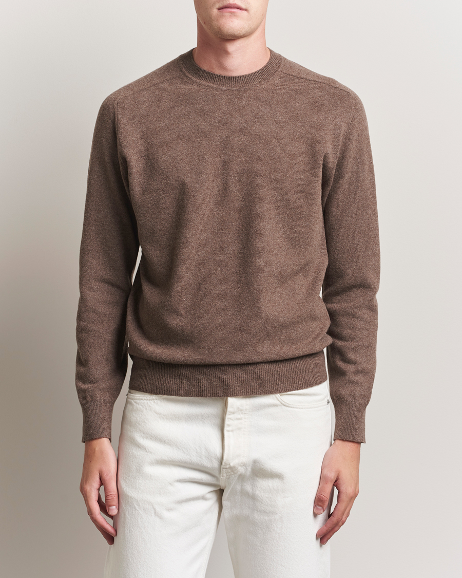 Herren | Pullover | Altea | Wool/Cashmere Crew Neck Pullover Brown