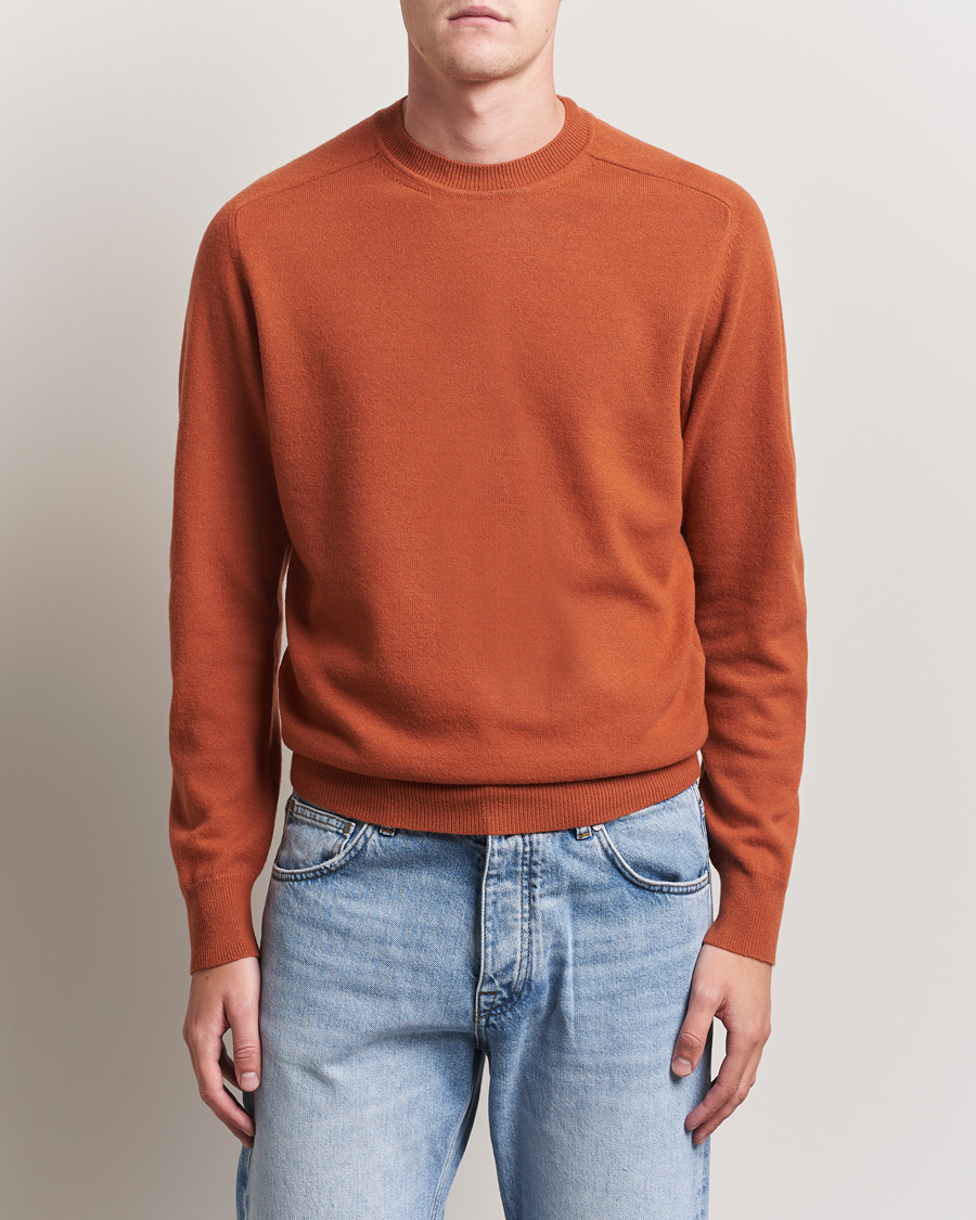 Herren | Pullover | Altea | Wool/Cashmere Crew Neck Pullover Orange