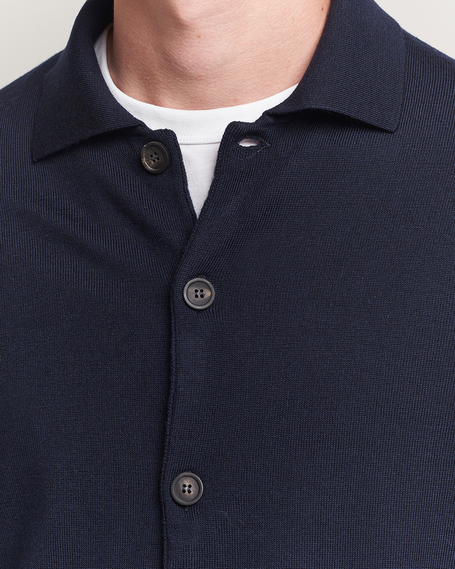 Herren | Pullover | Altea | Merino Wool Cardigan Navy