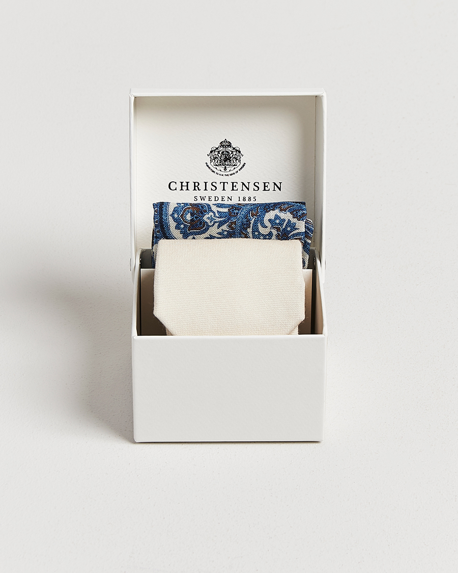 Herren | Krawatten | Amanda Christensen | Box Set Wool 8 cm Tie And Pocket Square Beige