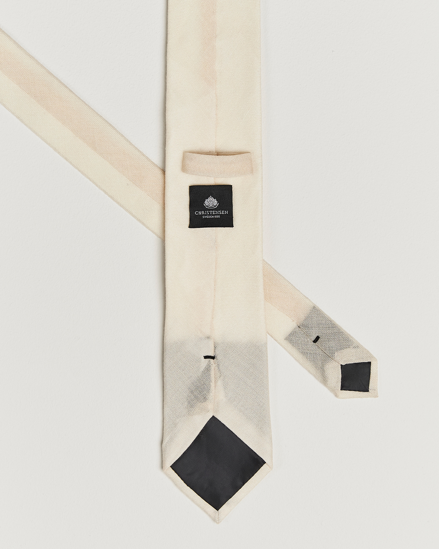 Herren | Krawatten | Amanda Christensen | Box Set Wool 8 cm Tie And Pocket Square Beige