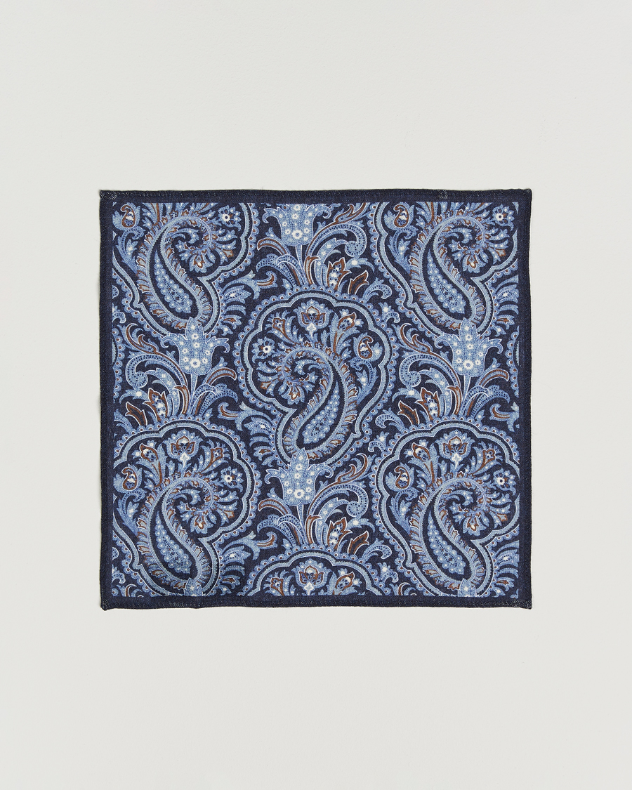 Herren | Krawatten | Amanda Christensen | Box Set Wool 8 cm Tie And Pocket Square Navy