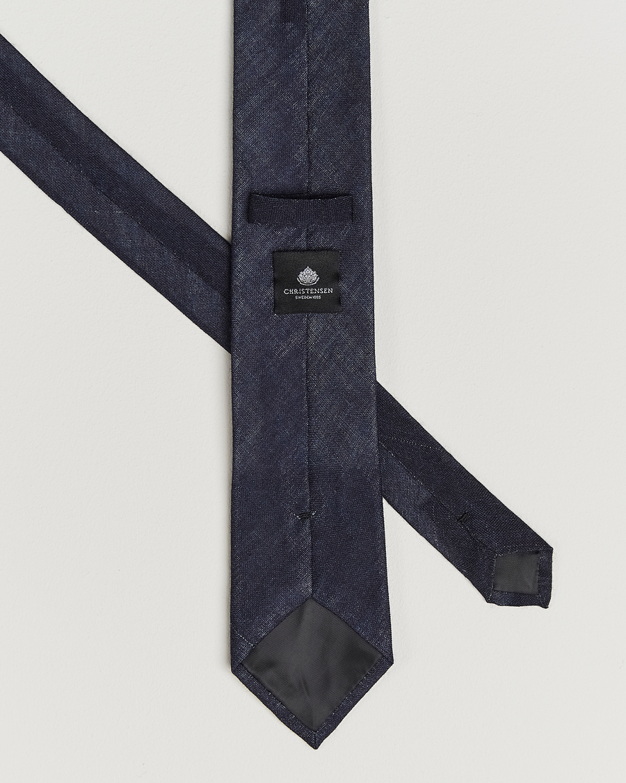 Herren | Krawatten | Amanda Christensen | Box Set Wool 8 cm Tie And Pocket Square Navy