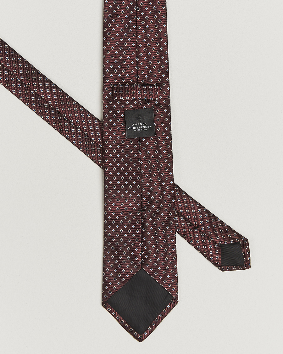 Herren | Krawatten | Amanda Christensen | Silk Flower 8cm Tie Wine