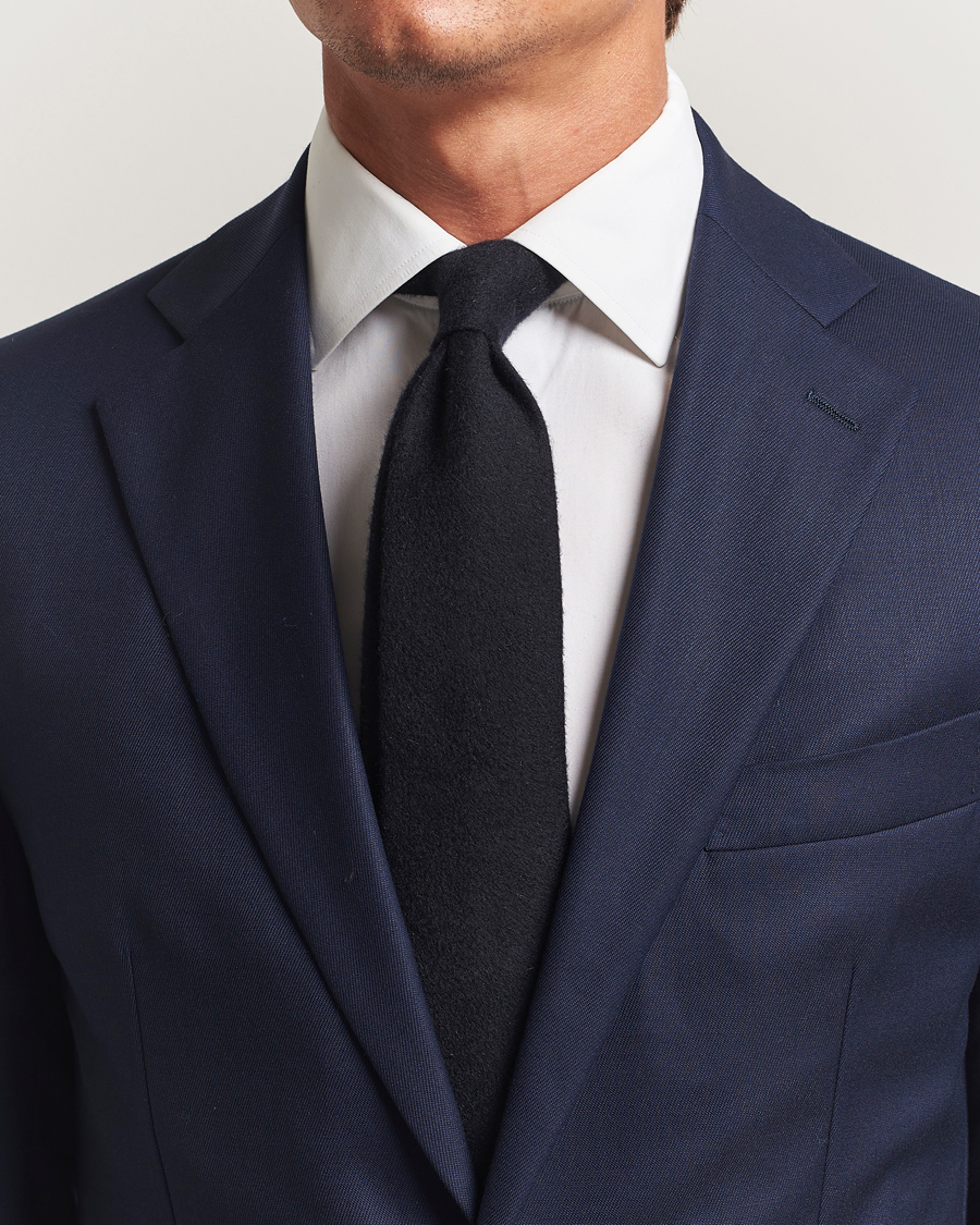Herren | Krawatten | Amanda Christensen | Cashmere 8cm Tie Navy