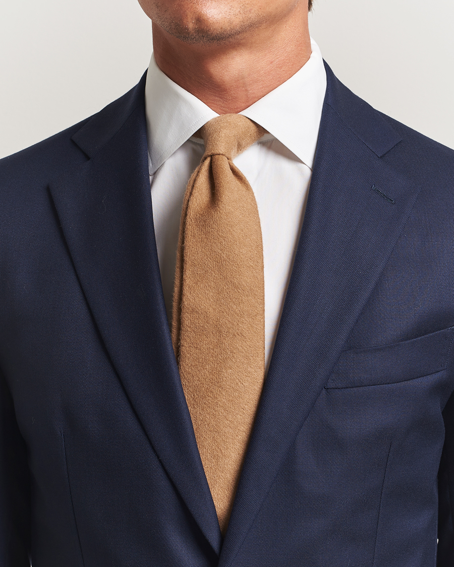 Herren | Krawatten | Amanda Christensen | Cashmere 8cm Tie Camel
