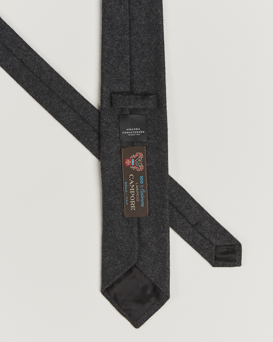 Herren | Krawatten | Amanda Christensen | Cashmere 8cm Tie Dark Grey