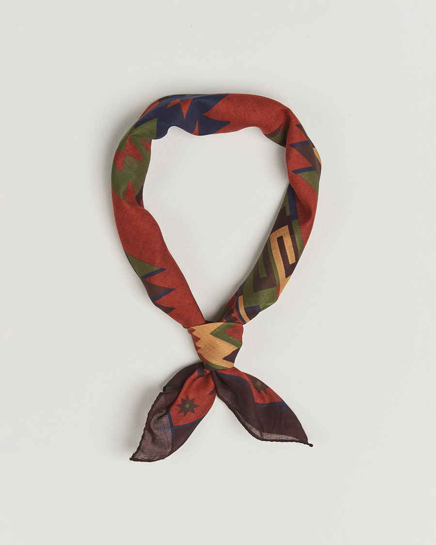 Herren | Tücher | Amanda Christensen | Cotton Voilé Printed Bandana Rust