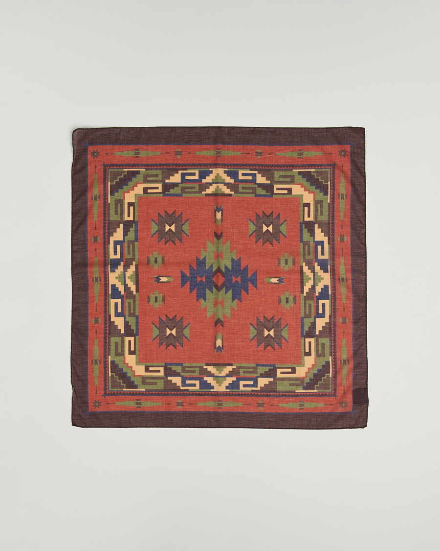 Herren | Tücher | Amanda Christensen | Cotton Voilé Printed Bandana Rust