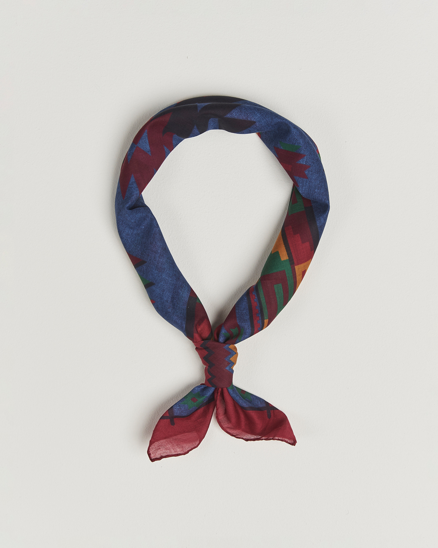 Herren | Tücher | Amanda Christensen | Cotton Voilé Printed Bandana Navy