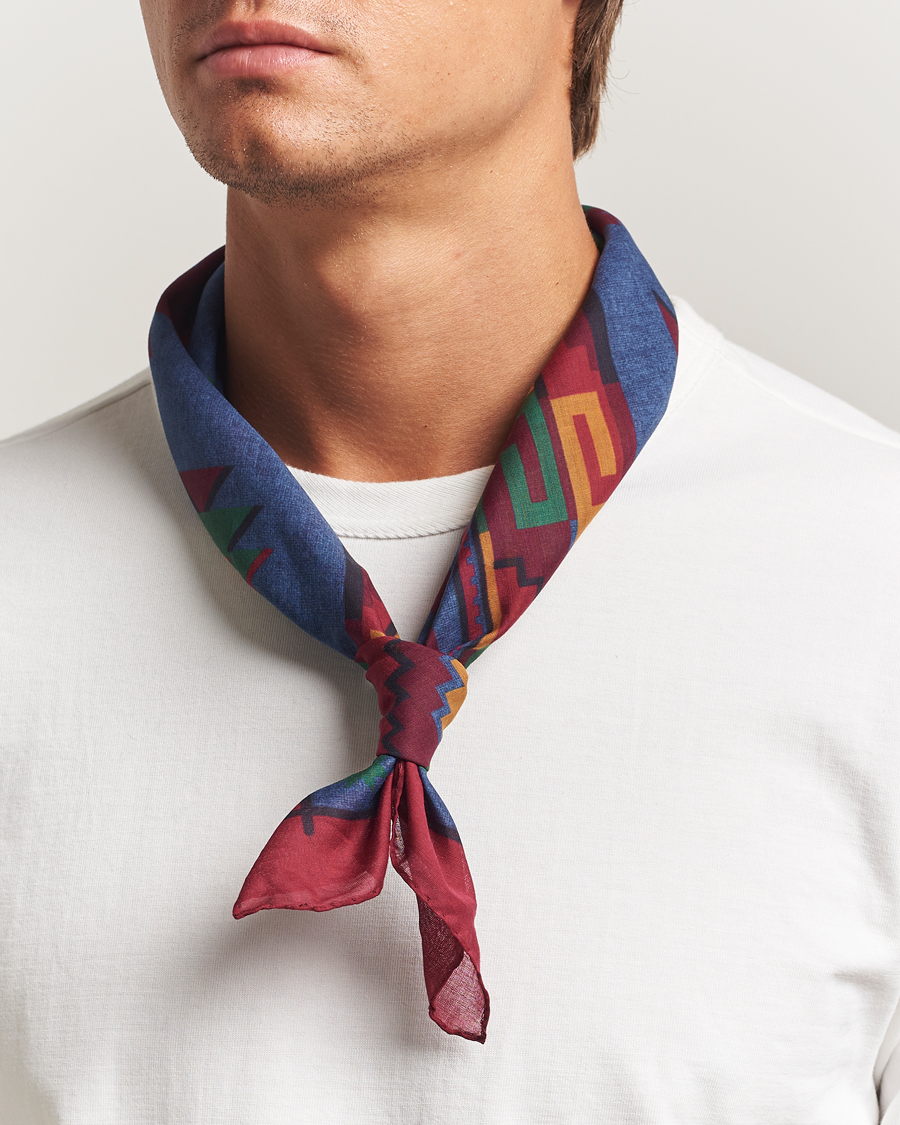 Herren | Tücher | Amanda Christensen | Cotton Voilé Printed Bandana Navy