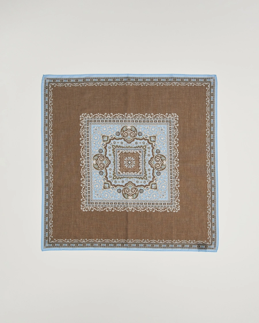 Herren | Tücher | Amanda Christensen | Cotton Voilé Printed Paisley Bandana Brown