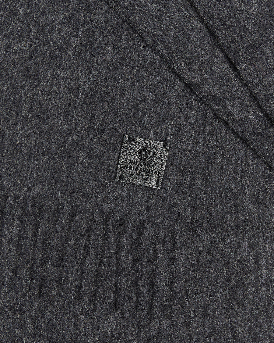 Herren | Schals | Amanda Christensen | Merino Wool Scarf Dark Grey Melange