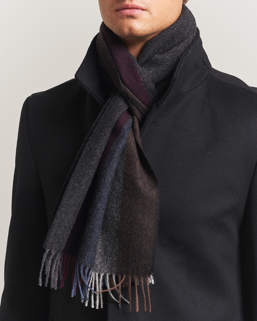 Herren | Schals | Amanda Christensen | Merino Wool Herringbone Striped Scarf Multi