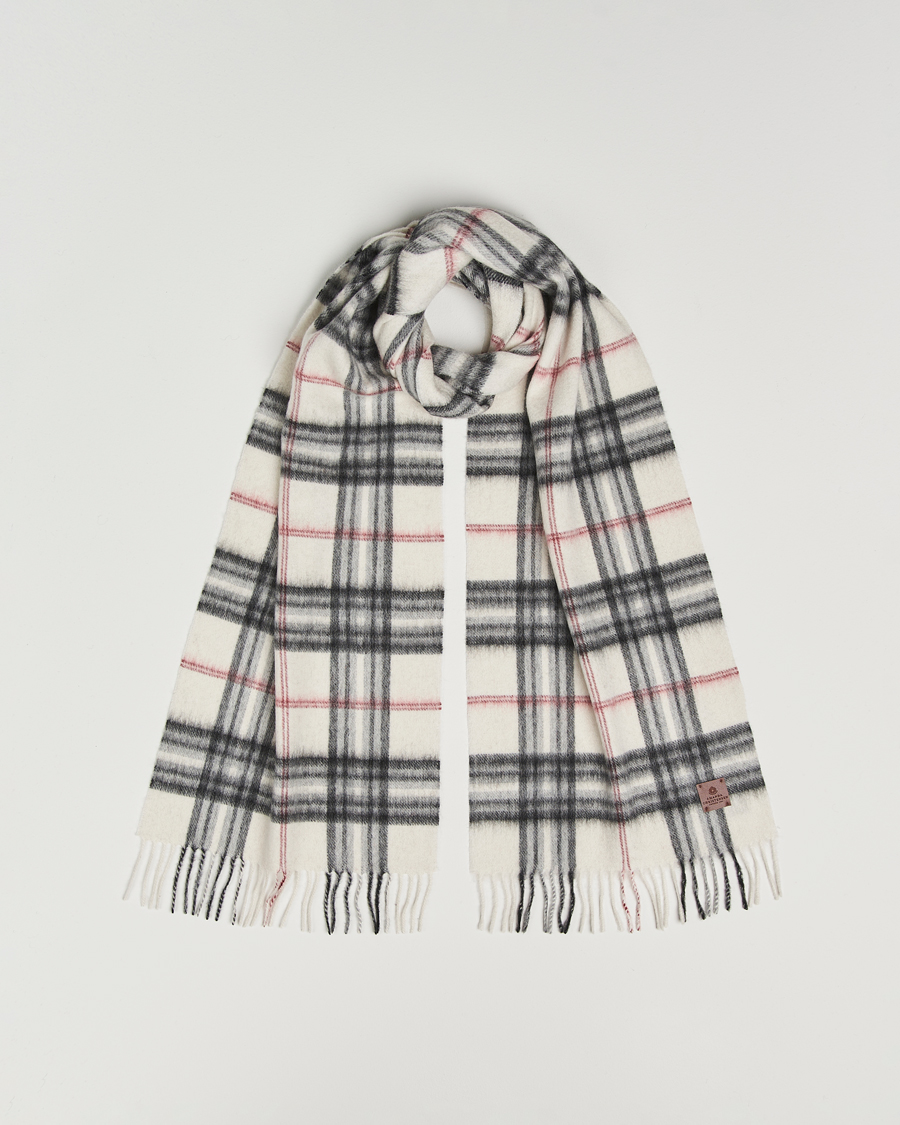 Herren | Schals | Amanda Christensen | Merino Wool Check Scarf Cream
