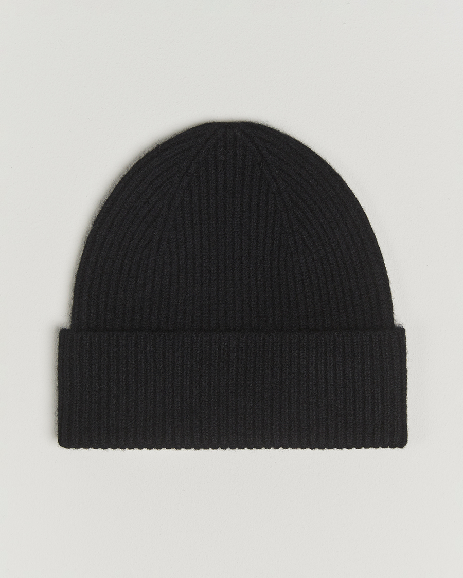 Herren | Mützen | Amanda Christensen | Rib Knitted Merino Wool Cap Black