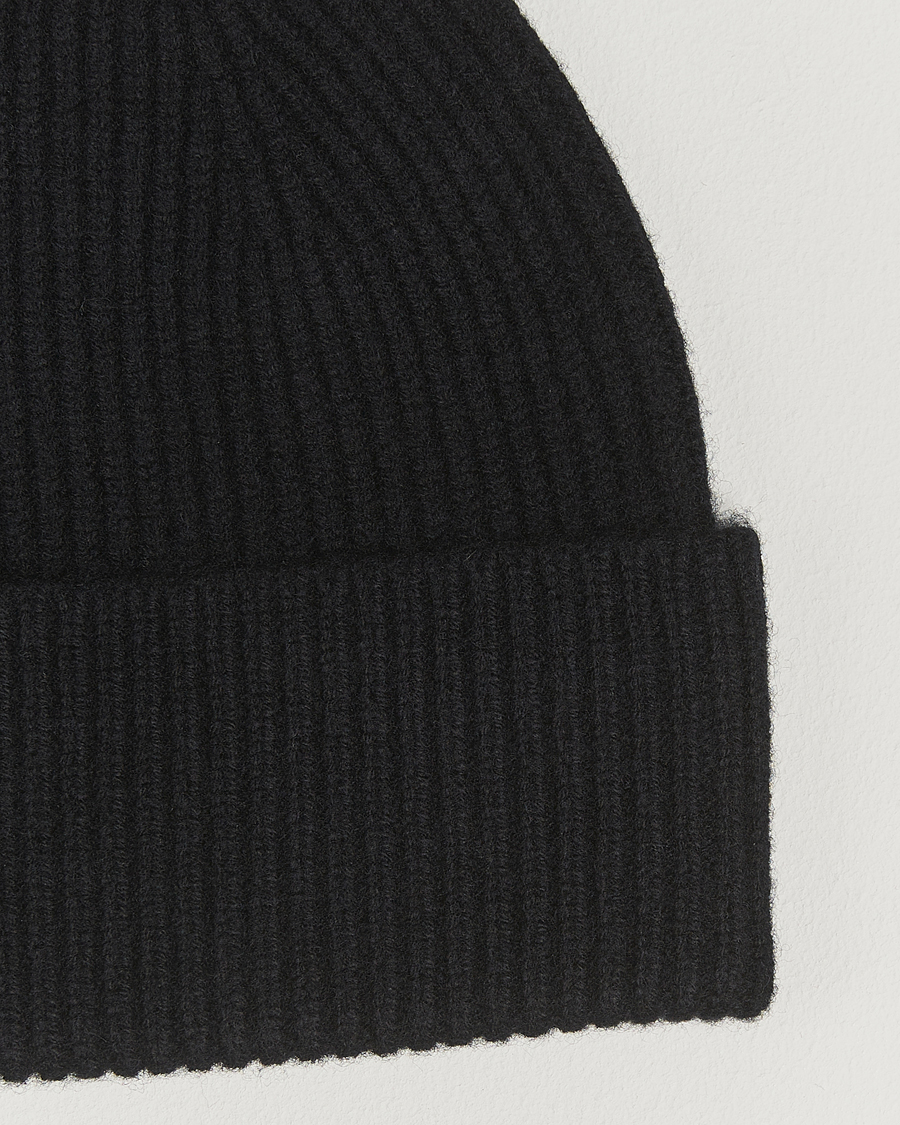 Herren | Mützen | Amanda Christensen | Rib Knitted Merino Wool Cap Black