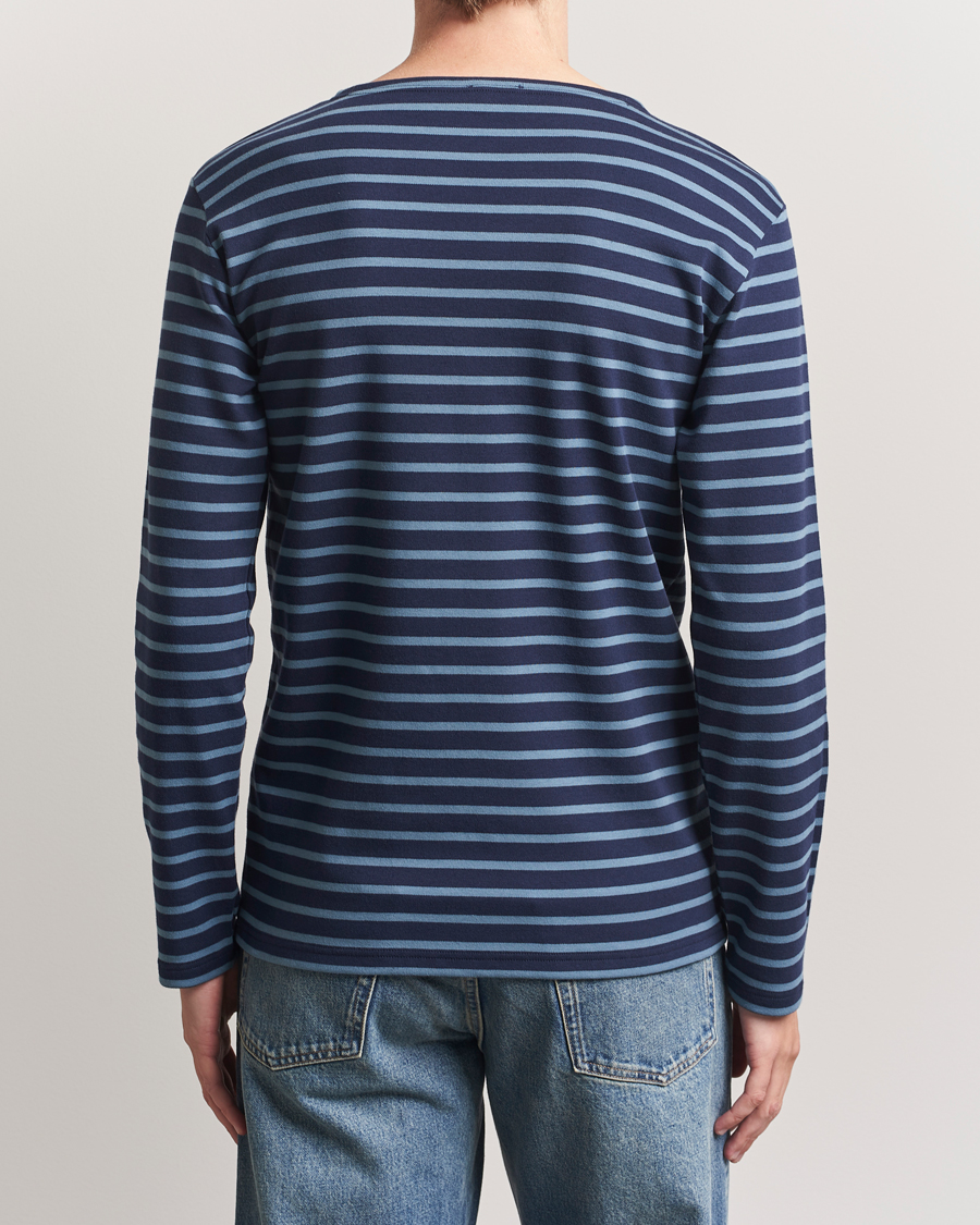 Herren | T-Shirts | Armor-lux | Houat Héritage Stripe Long Sleeve T-Shirt Deep Marine/Bluefin