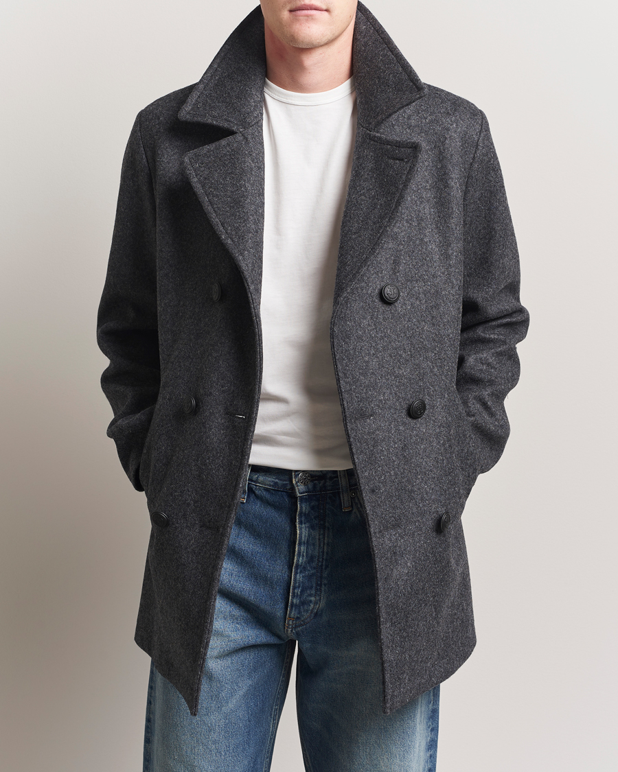 Herren | Jacken | Armor-lux | Kermor Wool Peacoat Grey Melange