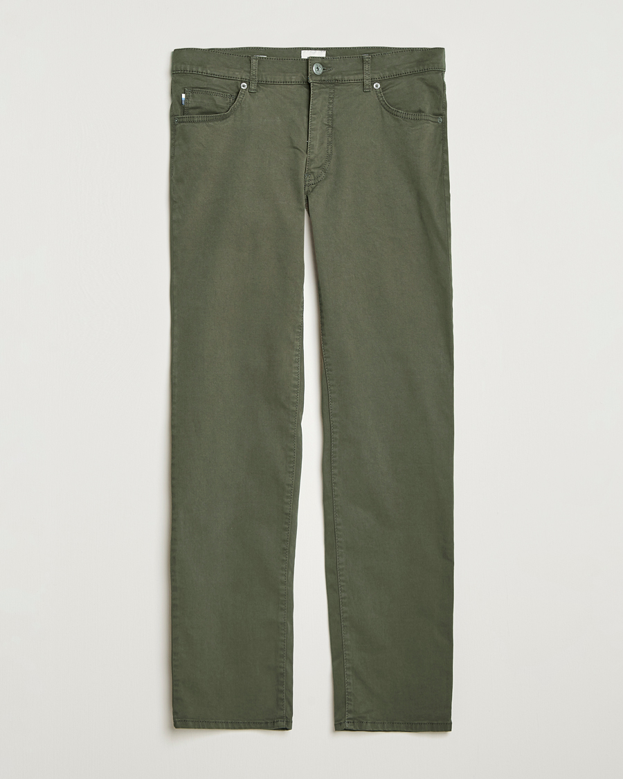 Herren | Hosen | Brax | Cadiz Cotton Satin 5-Pocket Pants Olive