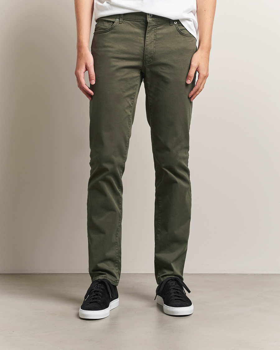 Herren | Hosen | Brax | Cadiz Cotton Satin 5-Pocket Pants Olive