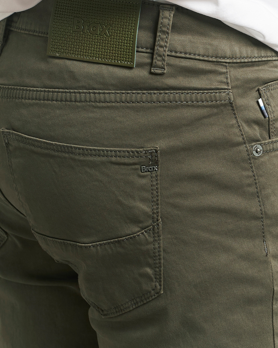 Herren | Hosen | Brax | Cadiz Cotton Satin 5-Pocket Pants Olive