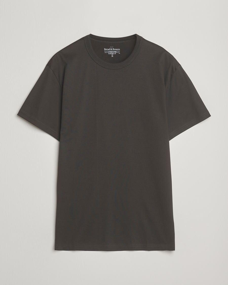 Herren | T-Shirts | Bread & Boxers | Pima Cotton Crew Neck T-Shirt Charcoal