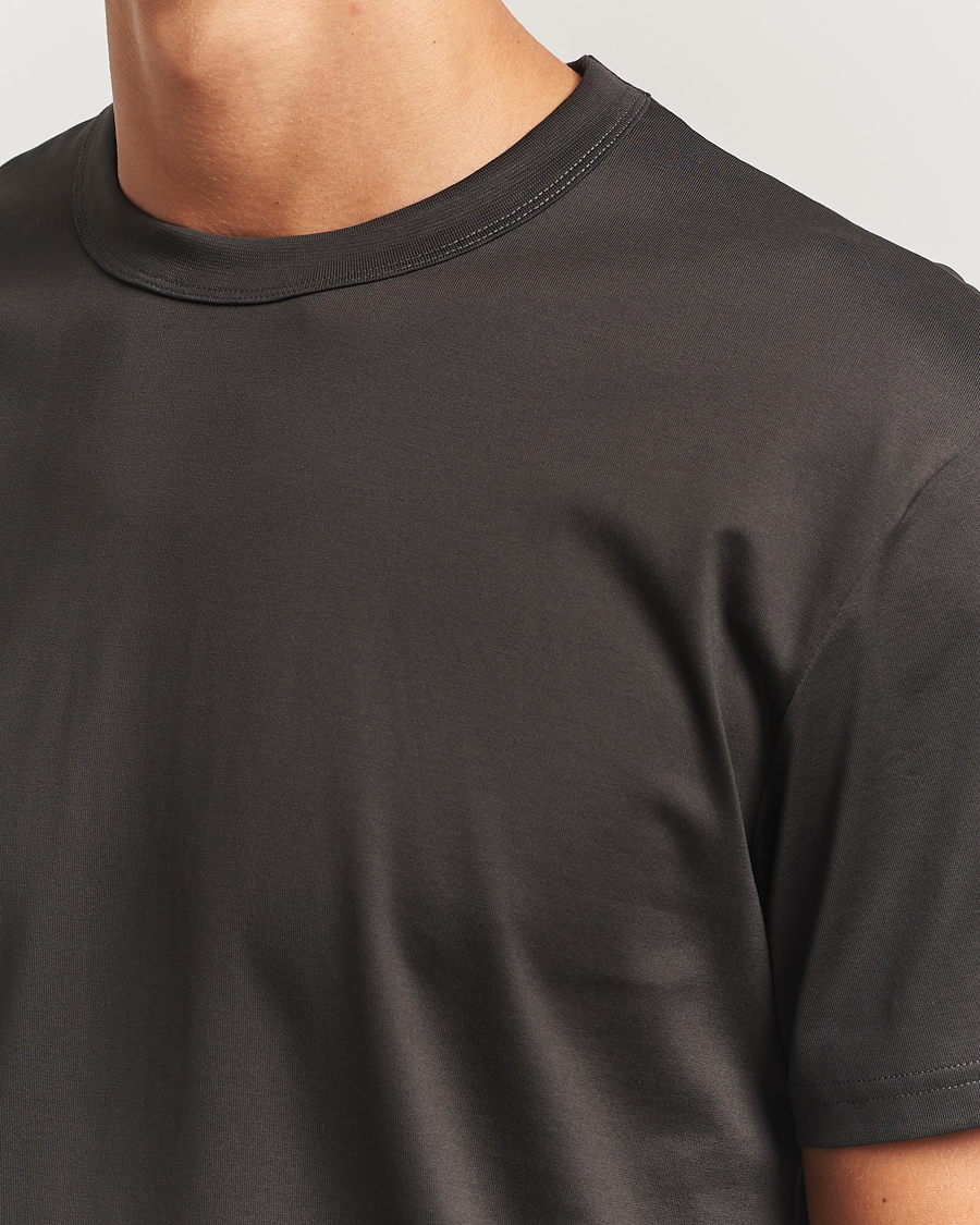 Herren | T-Shirts | Bread & Boxers | Pima Cotton Crew Neck T-Shirt Charcoal