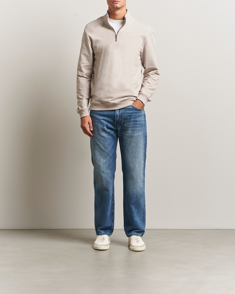 Herren | Pullover | Bread & Boxers | Loungewear Half Zip Greige