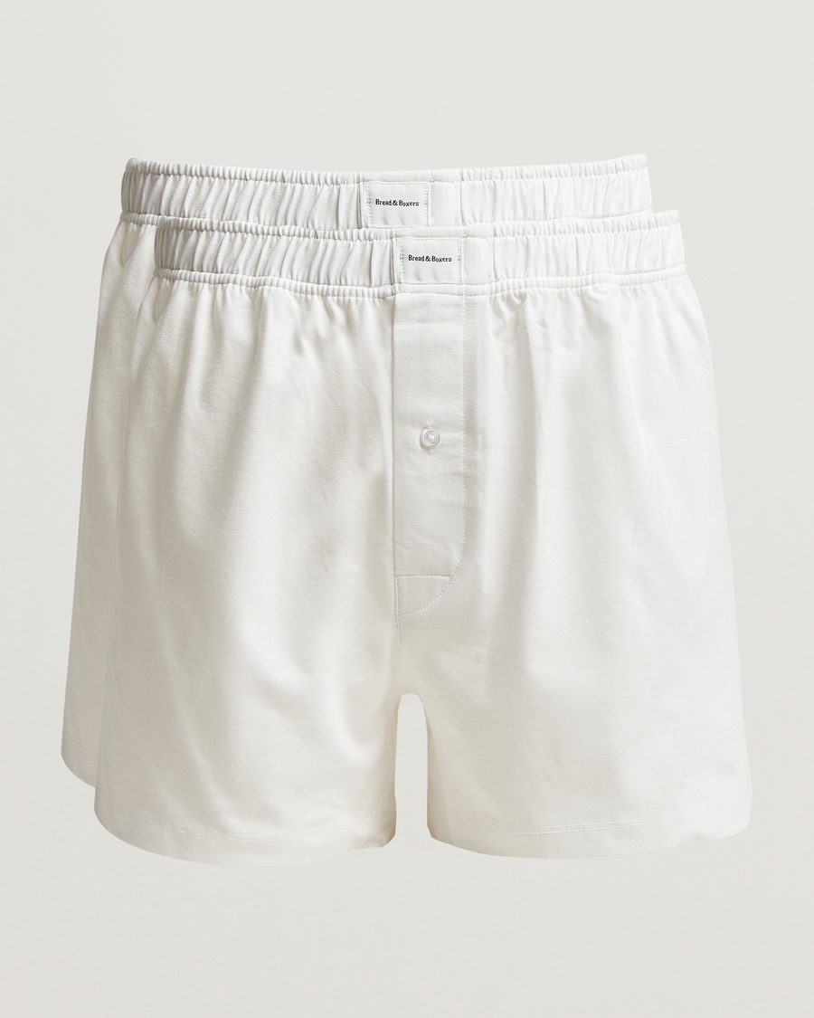 Herren | Unterwäsche | Bread & Boxers | 2-Pack Jersey Boxer Shorts White