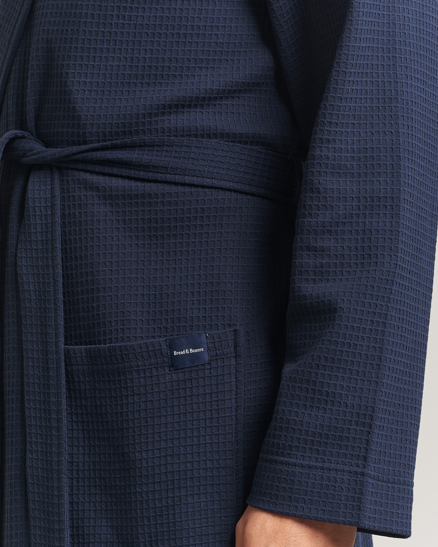 Herren | Schlafanzüge & Bademäntel | Bread & Boxers | Waffle Robe Navy Blue