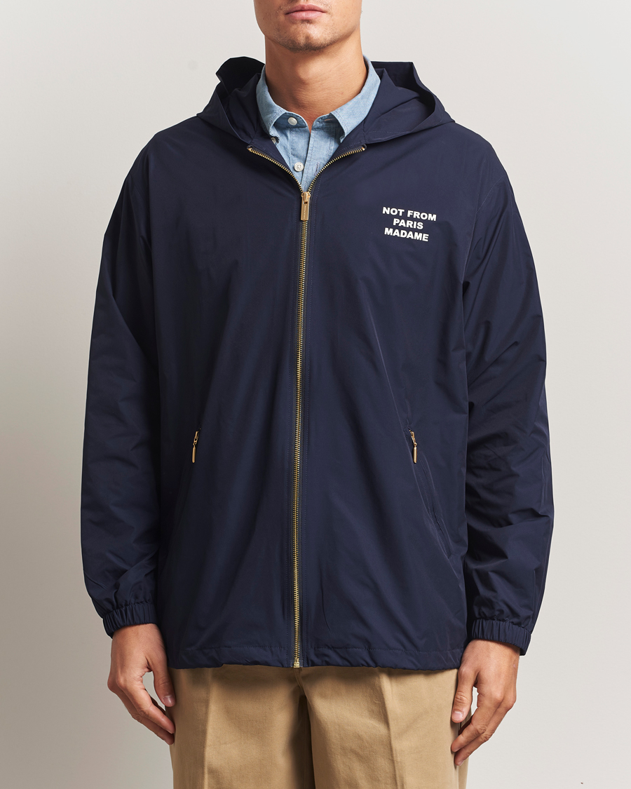 Herren | Jacken | Drôle de Monsieur | La Veste Capuche Slogan Jacket Navy