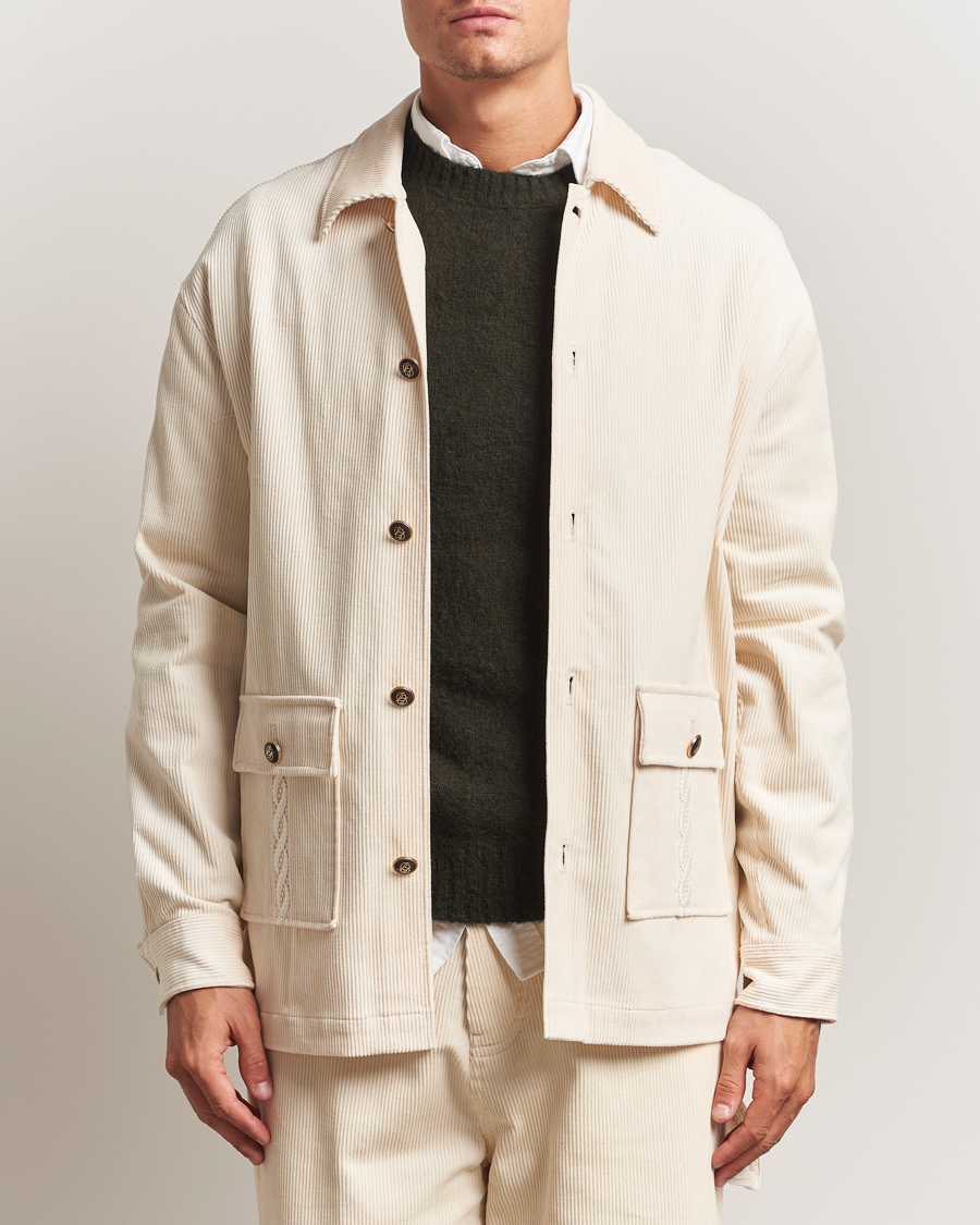 Herren | Hemden | Drôle de Monsieur | Corduroy Overshirt Ecru