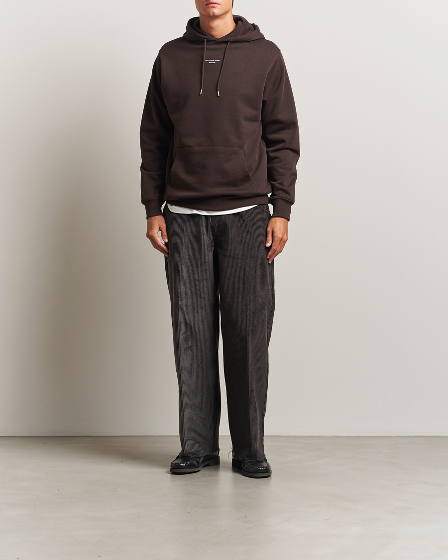 Herren | Pullover | Drôle de Monsieur | Classic Slogan Hoodie Dark Brown