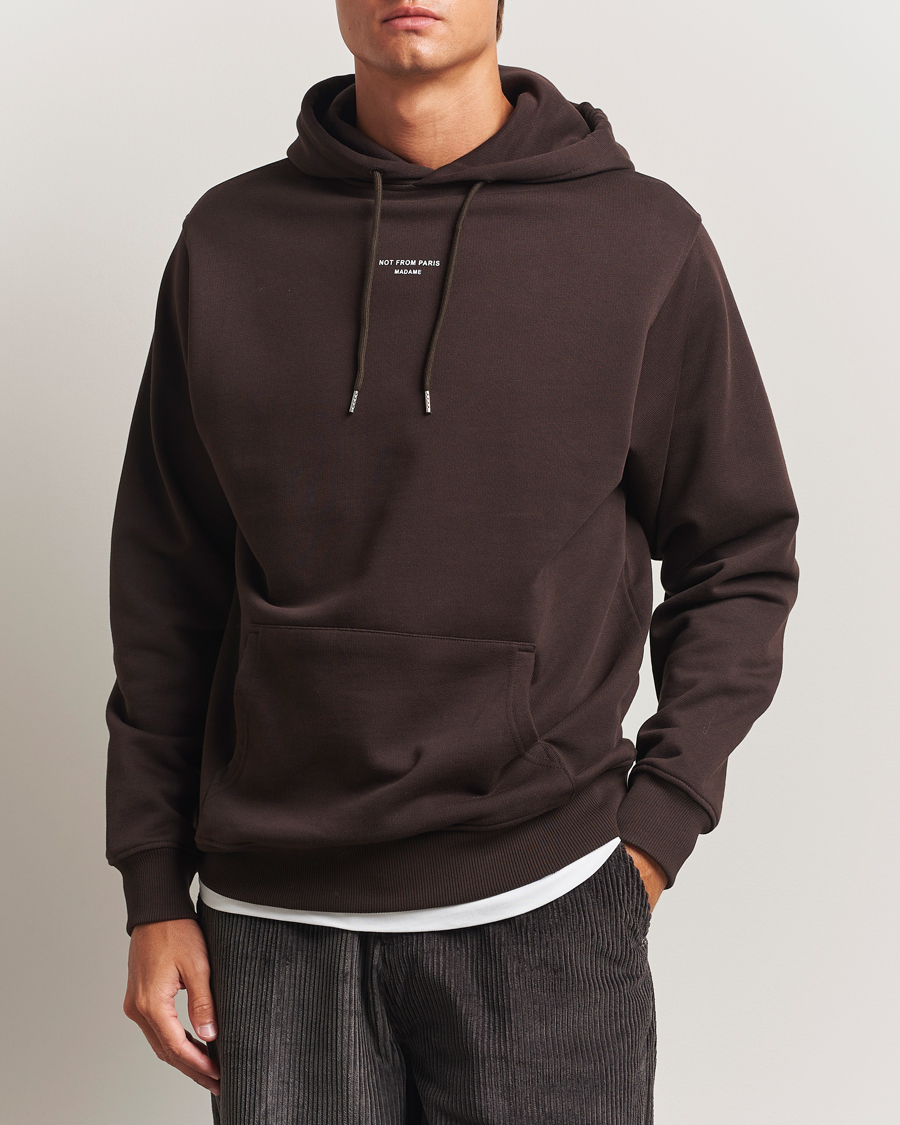Herren | Pullover | Drôle de Monsieur | Classic Slogan Hoodie Dark Brown