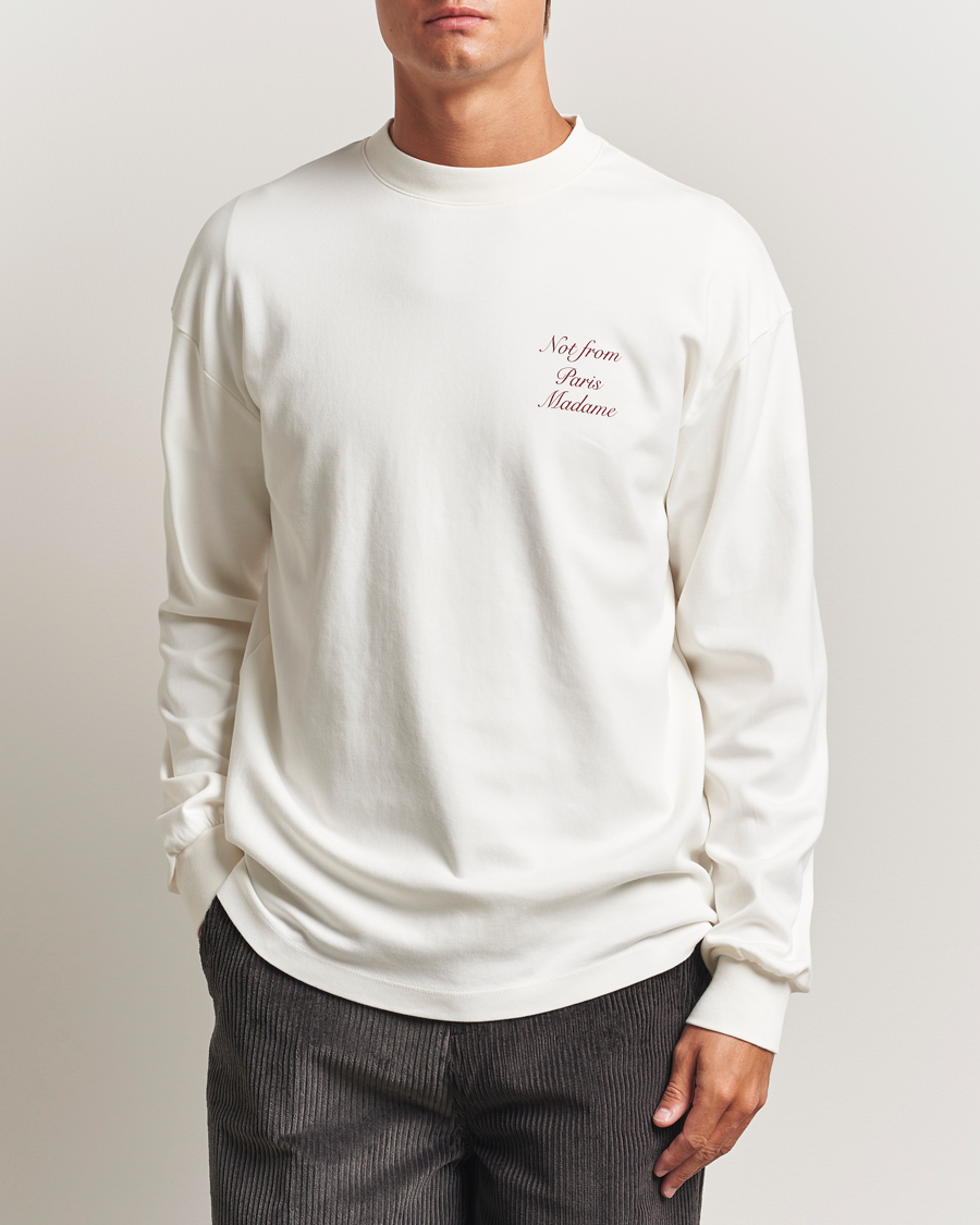 Herren | T-Shirts | Drôle de Monsieur | Slogan Calligraphy Long Sleeve T-shirt Off White