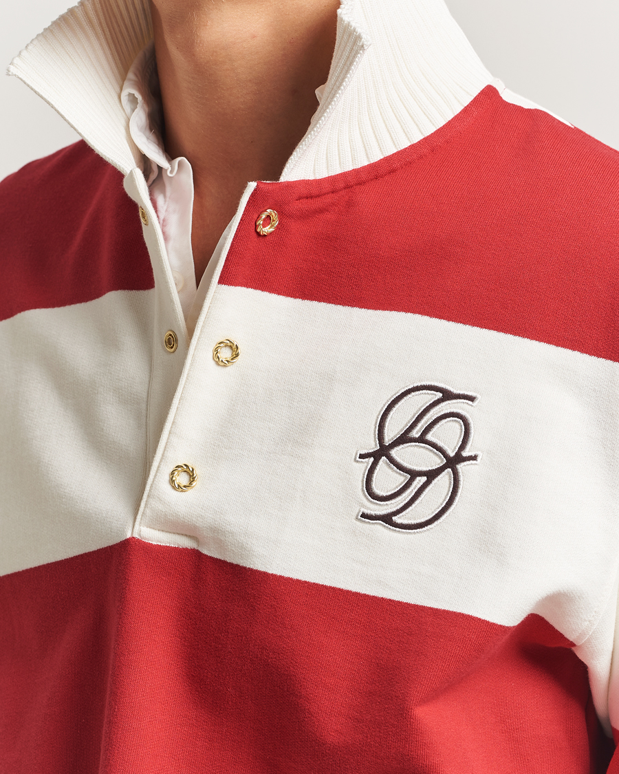 Herren | Pullover | Drôle de Monsieur | Barstriped Rugger Red/White