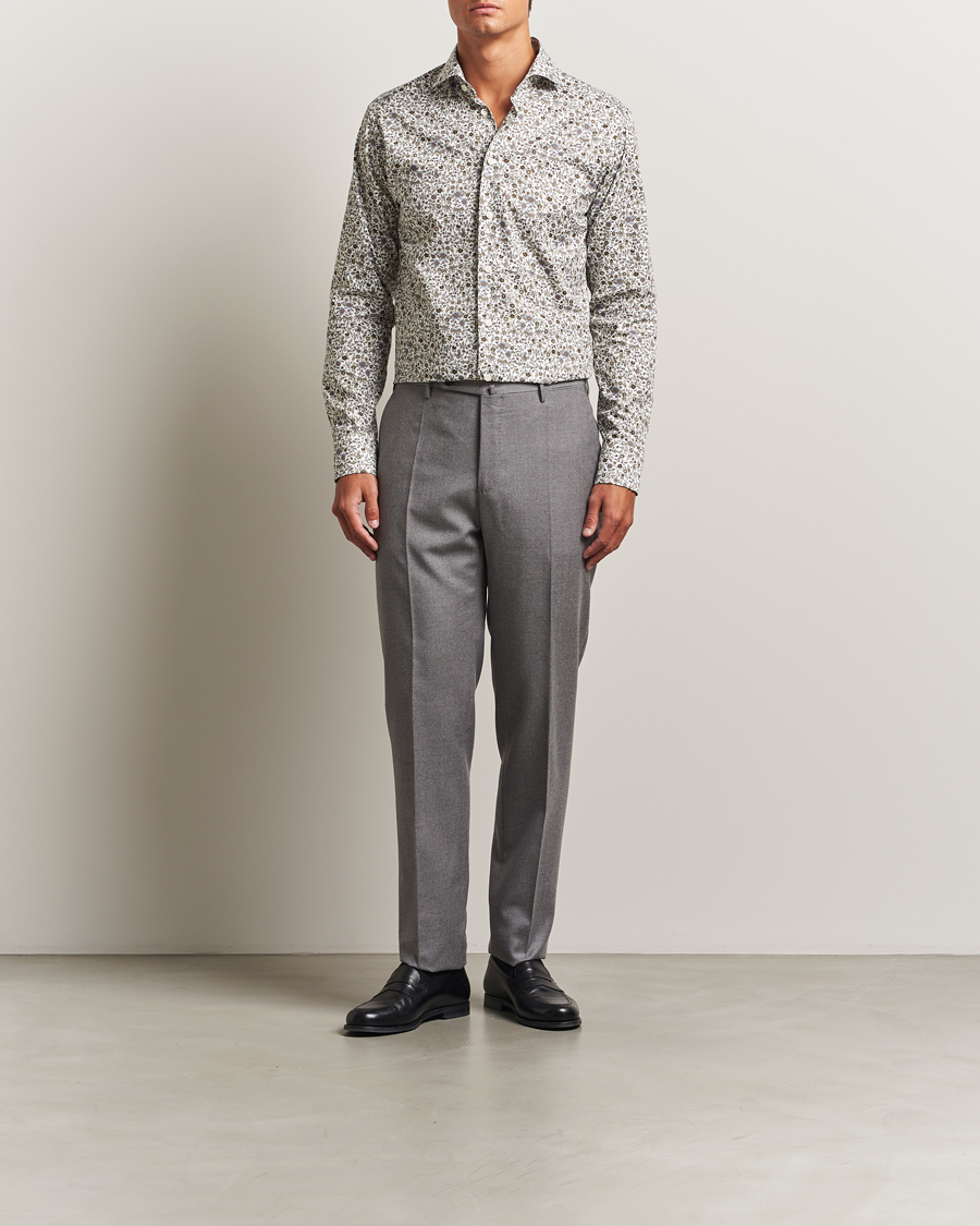 Herren | Hemden | Eton | Slim Fit Signature Twill Floral Print Shirt White