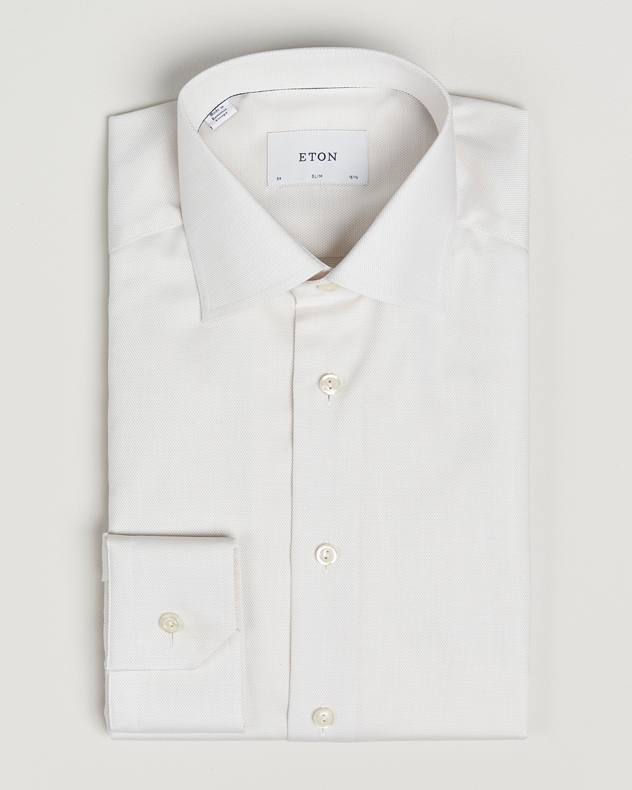 Herren | Hemden | Eton | Slim Fit Fine Twill Shirt Light Beige